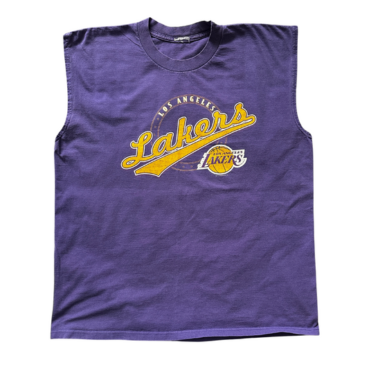Vintage Purple Lakers Cut-off Muscle T-Shirt