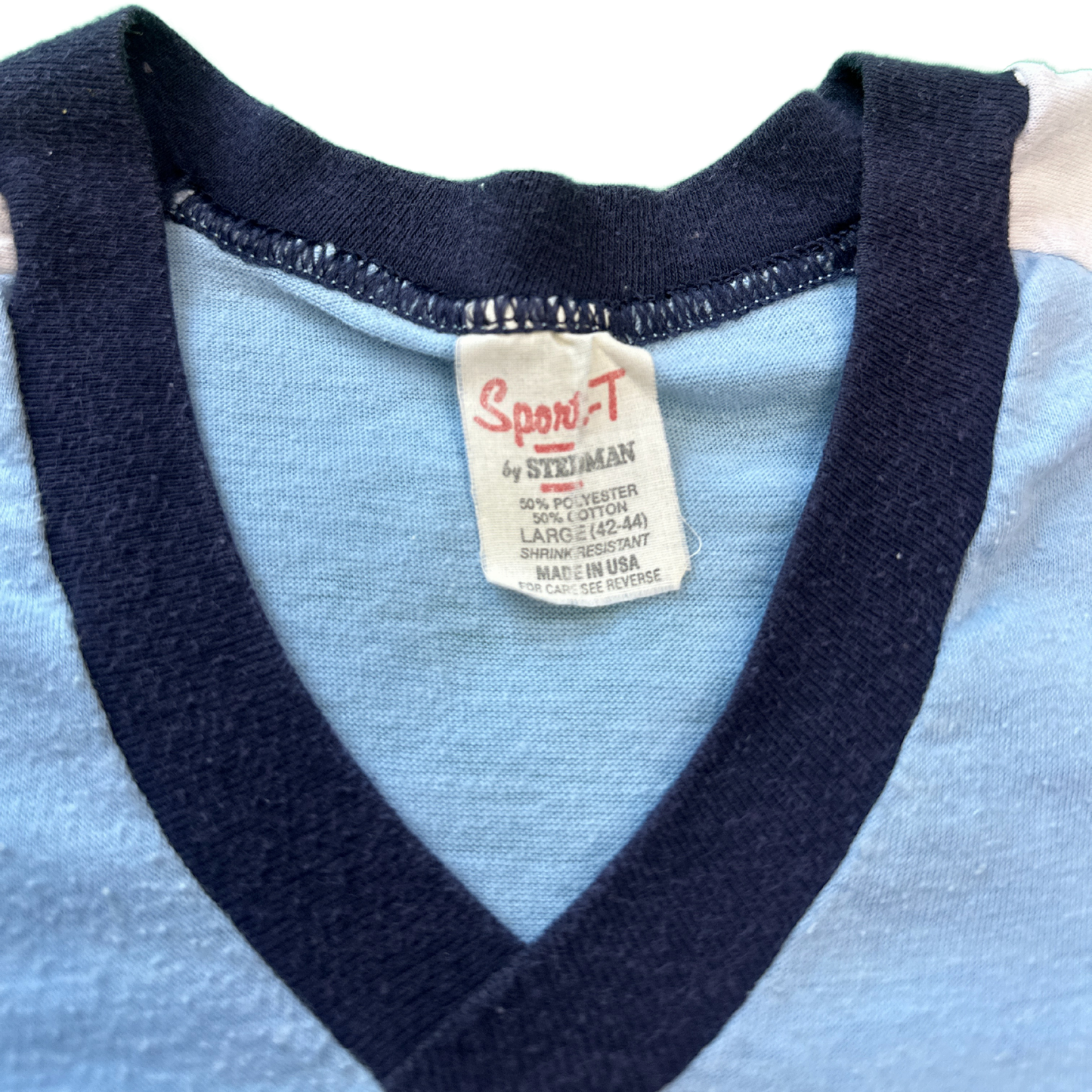 Vintage Light Blue/White Raglan Farmer T-Shirt