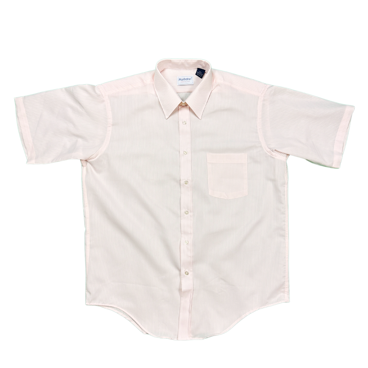 Vintage Light Pink Short Sleeve Button Down