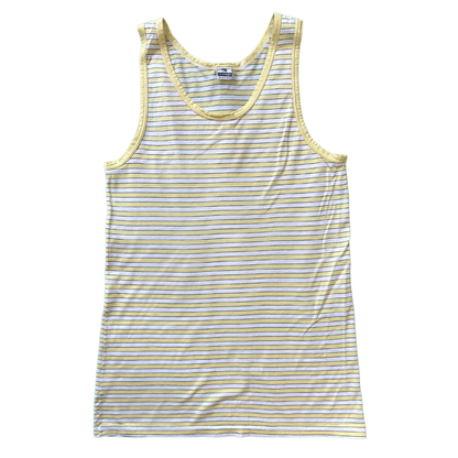 Vintage White/Yellow Striped Tank Top - Made in Italy