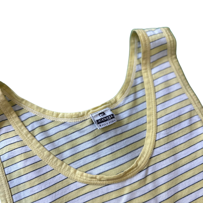 Vintage White/Yellow Striped Tank Top - Made in Italy