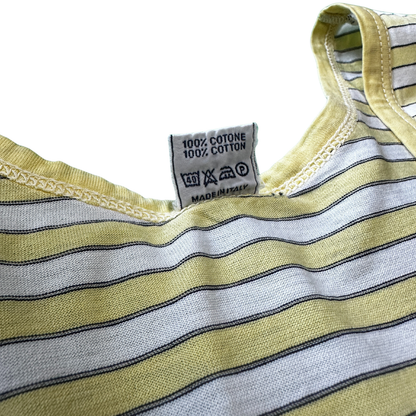 Vintage White/Yellow Striped Tank Top - Made in Italy