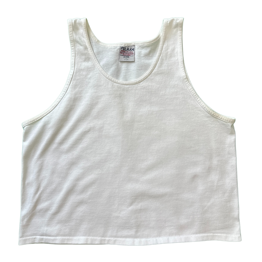 Vintage White Cropped Tank Top