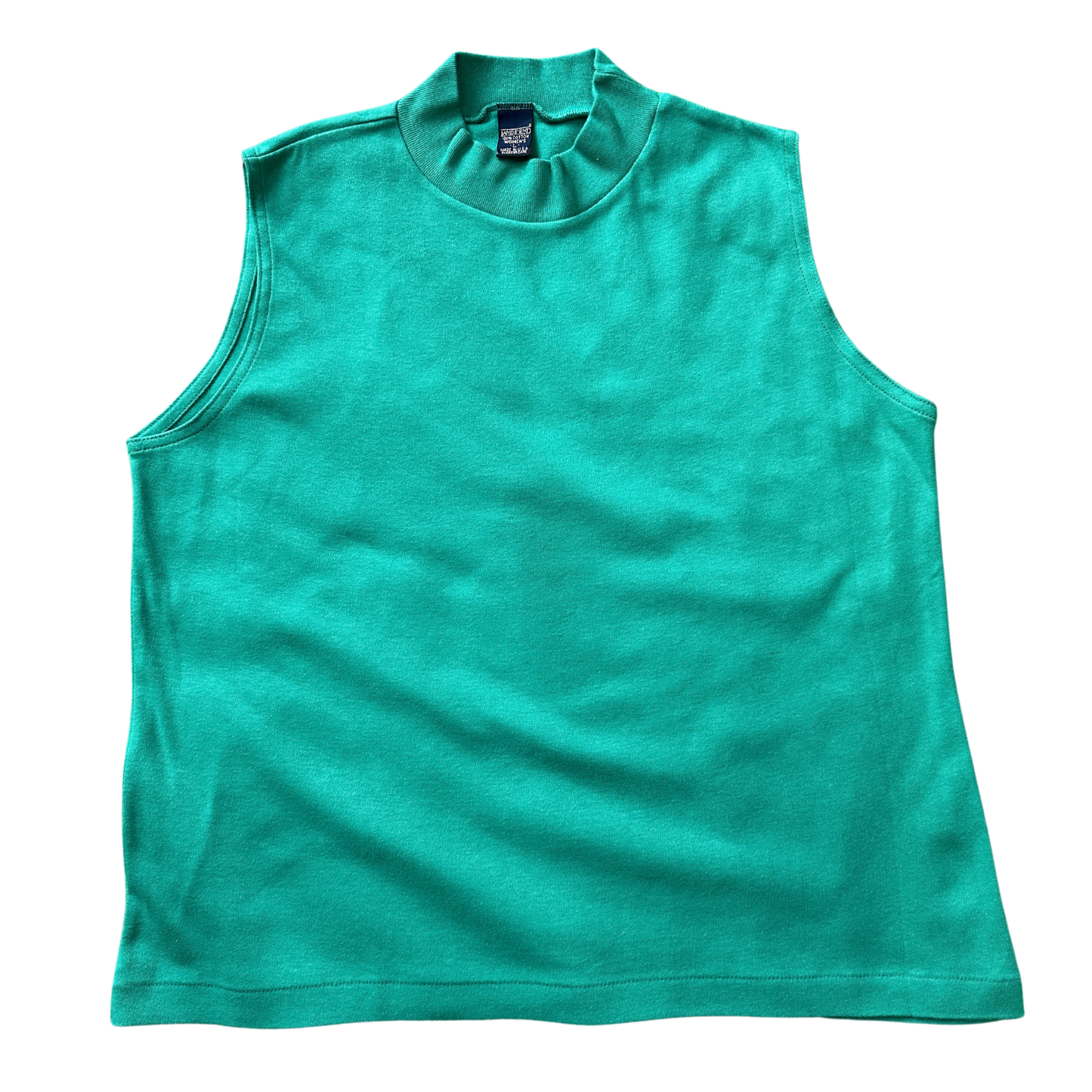 Vintage Land's End Teal Sleeveless Mock Neck Shirt - Women's