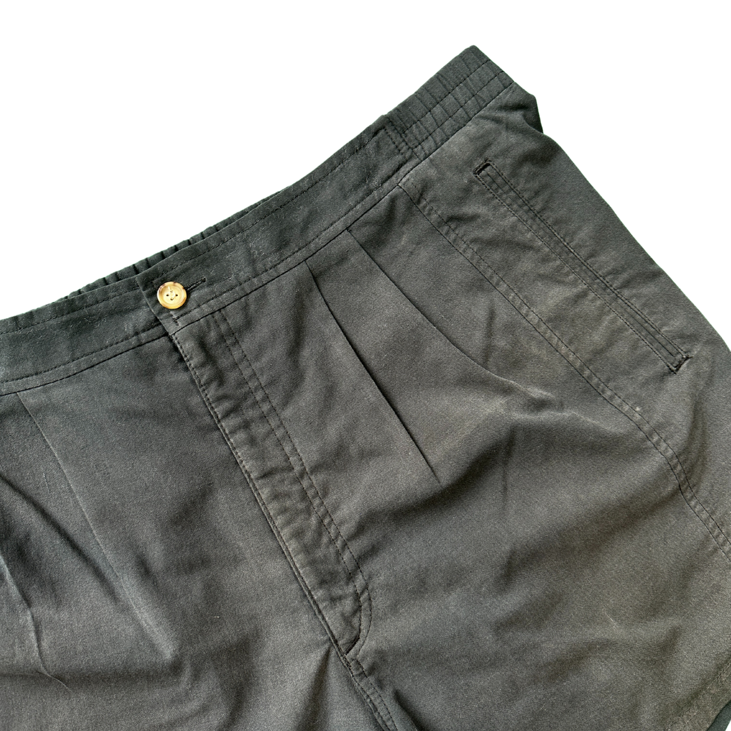 Vintage Washed Black Pleated Shorts